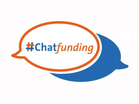 Abgebildet ist das Logo der Aktion #Chatfunding.
