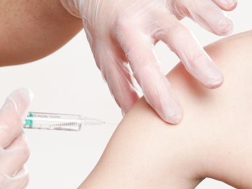 Jemand erhält eine Impfung in den Arm. © Angelo Esslinger, Pixabay