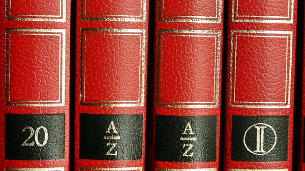 Lexikon-Bücher, © Catkin, Pixabay Ausschnitt von den Buchrücken einer Reihe von ledergebunden Lexika.