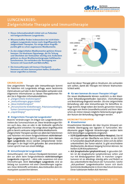 Informationsblatt "Lungenkrebs: Zielgerichtete Therapie und Immuntherapie"