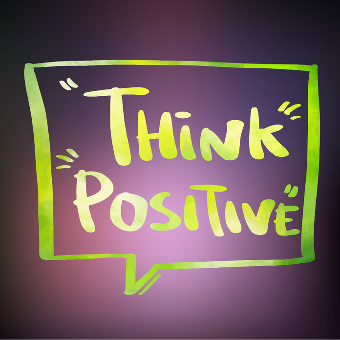 Sprechblase "think positive"