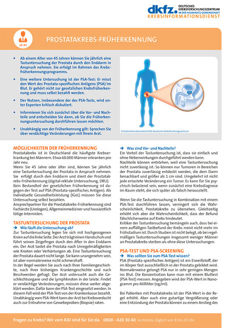 Informationsblatt "Prostatakrebs-Früherkennung"