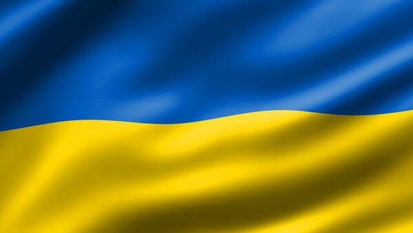 Ukrainische Flagge bzw. Fahne (oben blau, unten gelb)