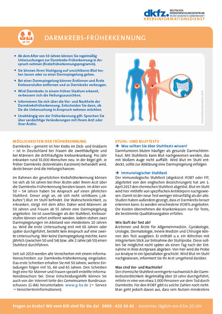 Informationsblatt "Darmkrebs-Früherkennung"