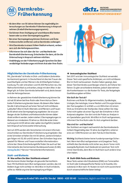 Informationsblatt "Darmkrebs-Früherkennung" Informationsblatt "Darmkrebs-Früherkennung"