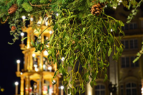 Mistelzweig auf dem Weihnachtsmarkt. © Pixabay / Peggy Choucair